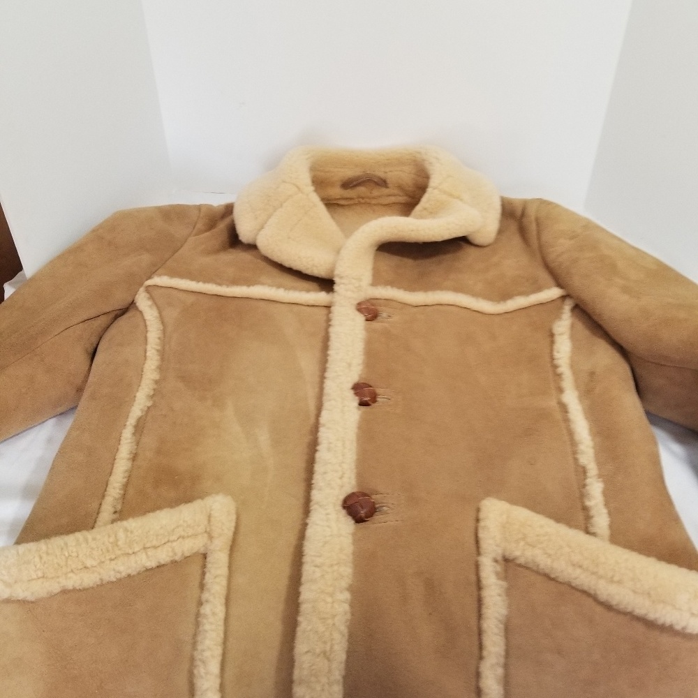 Wool sheepskin winter jacket vintage coat